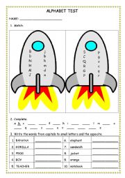 English Worksheet: alphabet test