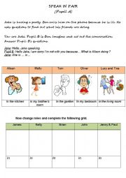 English Worksheet: Pair work Present Continuous