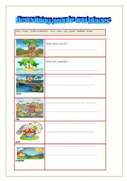 English Worksheet: Describing people and places