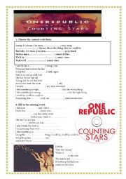 English Worksheet: ONE REPUBLIC-COUNTING STARS