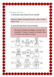 English Worksheet: Family puppets