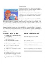 English Worksheet: Jacques Cousteau reading activity