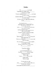 English Worksheet: Song Thriller - Michael Jackson