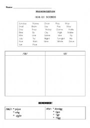 English Worksheet: DIPHTHONGS /ai/ /ei/ 