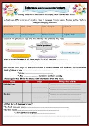 English Worksheet: lesson 5 module 6 respect and tolerance