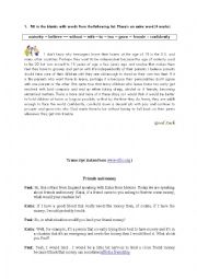 English Worksheet: 2nd year mid term test 1