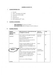 English Worksheet: lesson plan: talking about an accident
