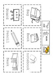 English Worksheet: classroom objects