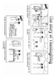 English Worksheet: Comic strip :  the story of Thanksgiving