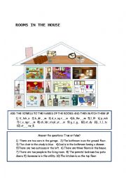 English Worksheet: Rooms in the House
