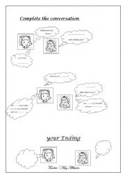 English Worksheet: conversation