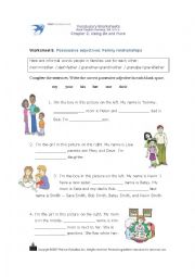English Worksheet: Possessive adjectives: Family relationships