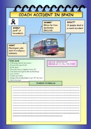 English Worksheet: Coach accident in Murcia (Spain)