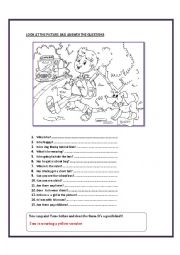 English Worksheet: Look and answer