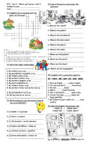 English Worksheet: Whats up? Starter - Test Unit 3