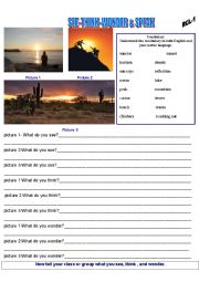 English Worksheet: SEE-THINK-WONDER & SPEAK RCL-1