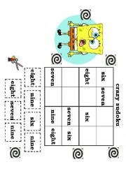 English Worksheet: CRAZY SUDOKU