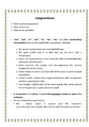 English Worksheet: Conjunctions