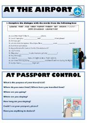 English Worksheet: Vocabulary for Airport Situations