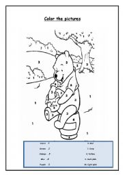 English Worksheet: Color The Pictures