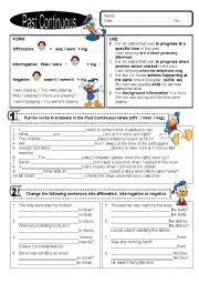 English Worksheet: Past Continuous