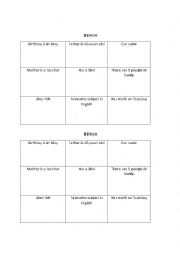 English Worksheet: GAME FOR SPEAKING