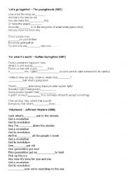English Worksheet: protest songs