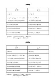 English Worksheet: Ability