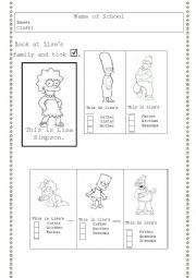 English Worksheet: Family members SIMPSONS