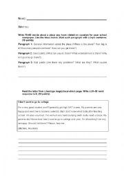 English Worksheet: Writing tasks