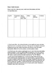 English Worksheet: Radio Formats