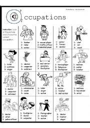 English Worksheet: Professions-occupations