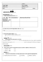 English Worksheet: mid term test1 3rd form