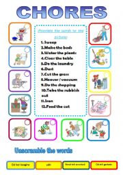 English Worksheet: house chores