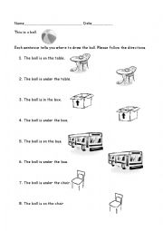 Drawing Preposition Practice