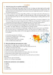 English Worksheet: Goldfish. Testing Reading Comprehension.