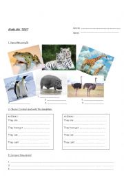 English Test To Be / Have / Can + animals