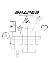 English Worksheet: Shapes crosswords