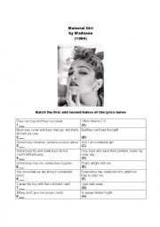 English Worksheet: Madonna - Material Girl Lyrics Exercise