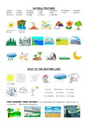 English Worksheet: LANDSCAPES AND THE WEATHER elementary