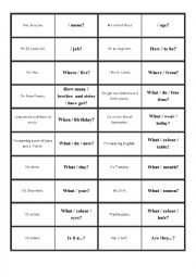 English Worksheet: Domino. Basic questions