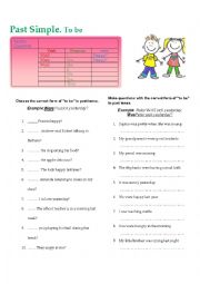 English Worksheet: To Be past Questions