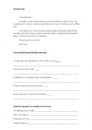 English Worksheet: Daily Routine test