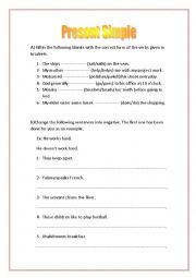 English Worksheet: Present Simple