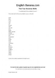 English Worksheet: countables