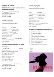 English Worksheet: Mr Brightside - Continuous 