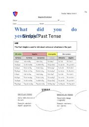 English Worksheet: Simple Past 