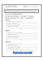 English Worksheet: Food Survey