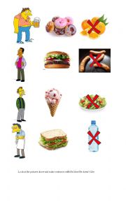 English Worksheet: Likes/doesnt like Simpsons