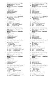 English Worksheet: present tense